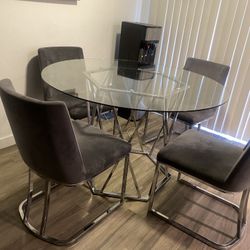 Glass dining table With Chairs