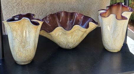 Ceramic Flower Vases,  Autumn Set of 3
