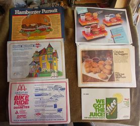 Vintage McDonald's-Carl'sJr Tray Liner Lot 1980's