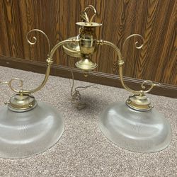 Brass Pool Table Hanging Light Fixture