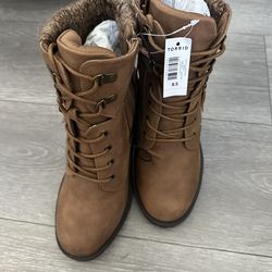 Brown heel booties 8 1/2
