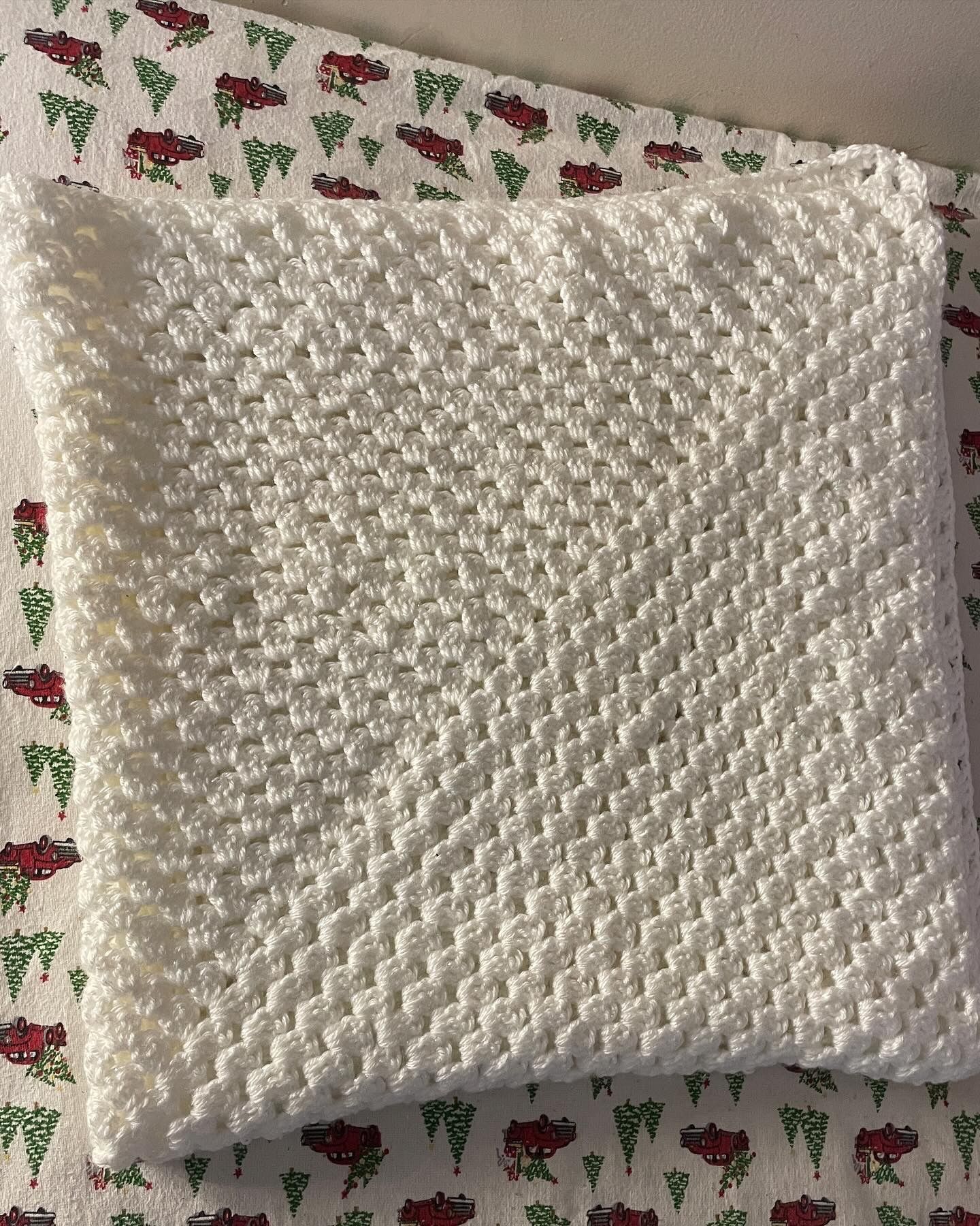 Crochet White Baby Blanket 3’x4’