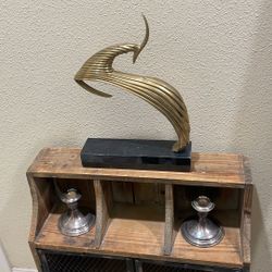 Vintage Solid Yellow Brass Decor Piece.