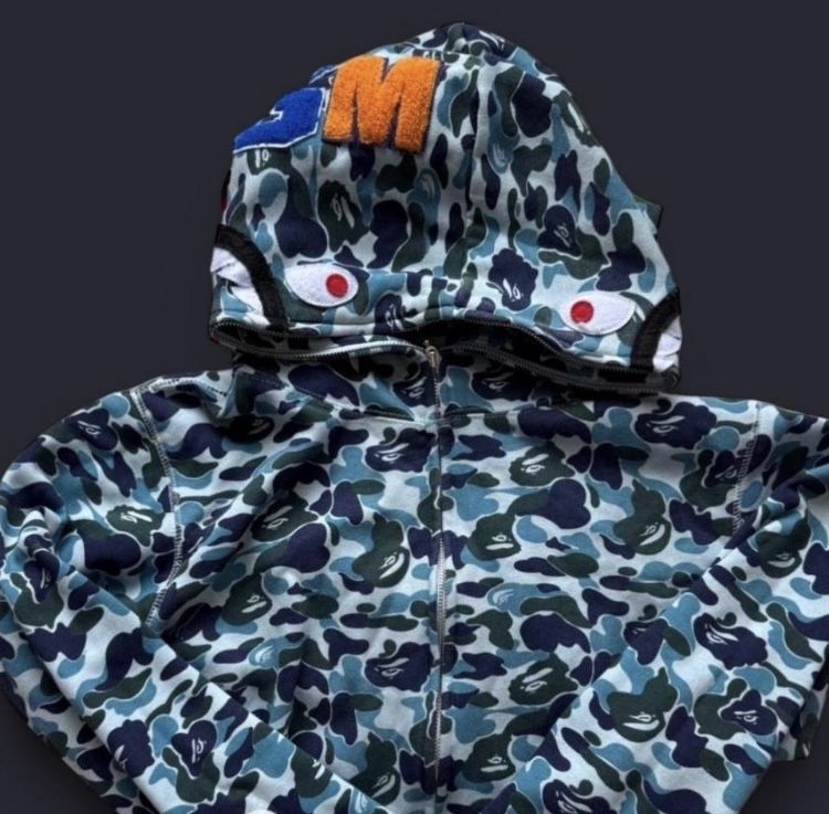 blue bape hoddie
