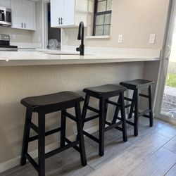 3 Barstools (wood)