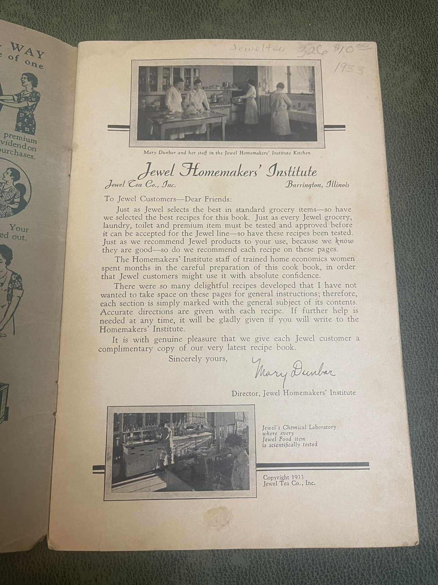 Vintage Mary Dunbar's New Cook Book 1933