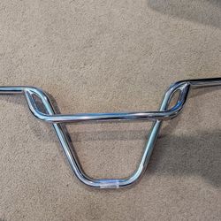 Chrome BMX Pretzel Style Bicycle Handlebars, 11-inch Rise