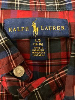 $10- Boy’s Ralph Lauren Plaid Button-Down Shirt Size L
