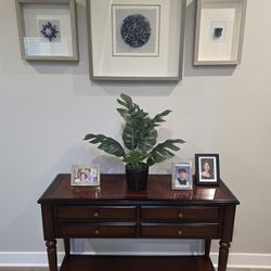 The Bombay Furniture Company 2004, 4 Drawer Console Table with Bottom Shelf