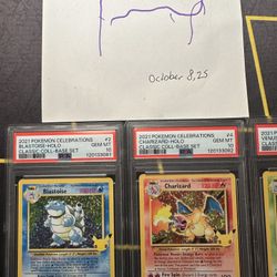 PSA 10 Pokémon Celebrations Charizard, Blastoise & Venusaur Starters