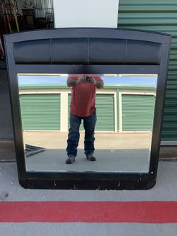 Large heavy beveled glass dresser mirror