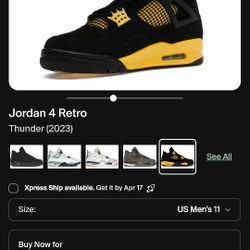 Jordan 4 Thunder 