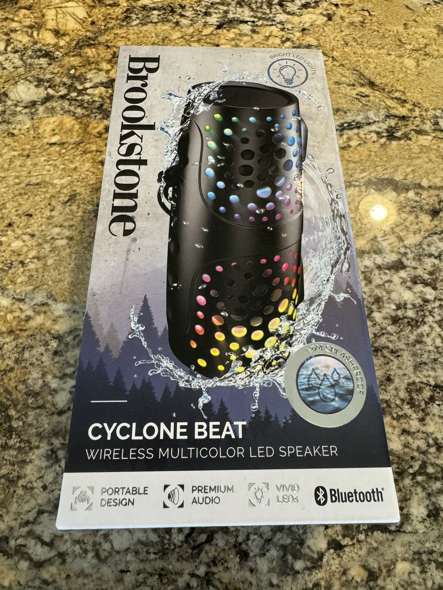 Wireless Multicolor LED Speaker, Brookstone, Cyclone Beat.