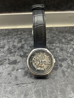 Bulova Man Watch , 96a310 With, BLACK LEATHER BAND, Automatic Movement, Working Great.