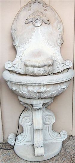 70" cast concrete outdoor garden wall fountain