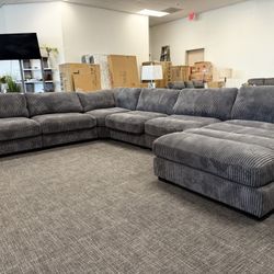 Gray 6 Pc Sofa Sectional Modular Set W/ Chaise - EZ $10 Down Payment Options Available 