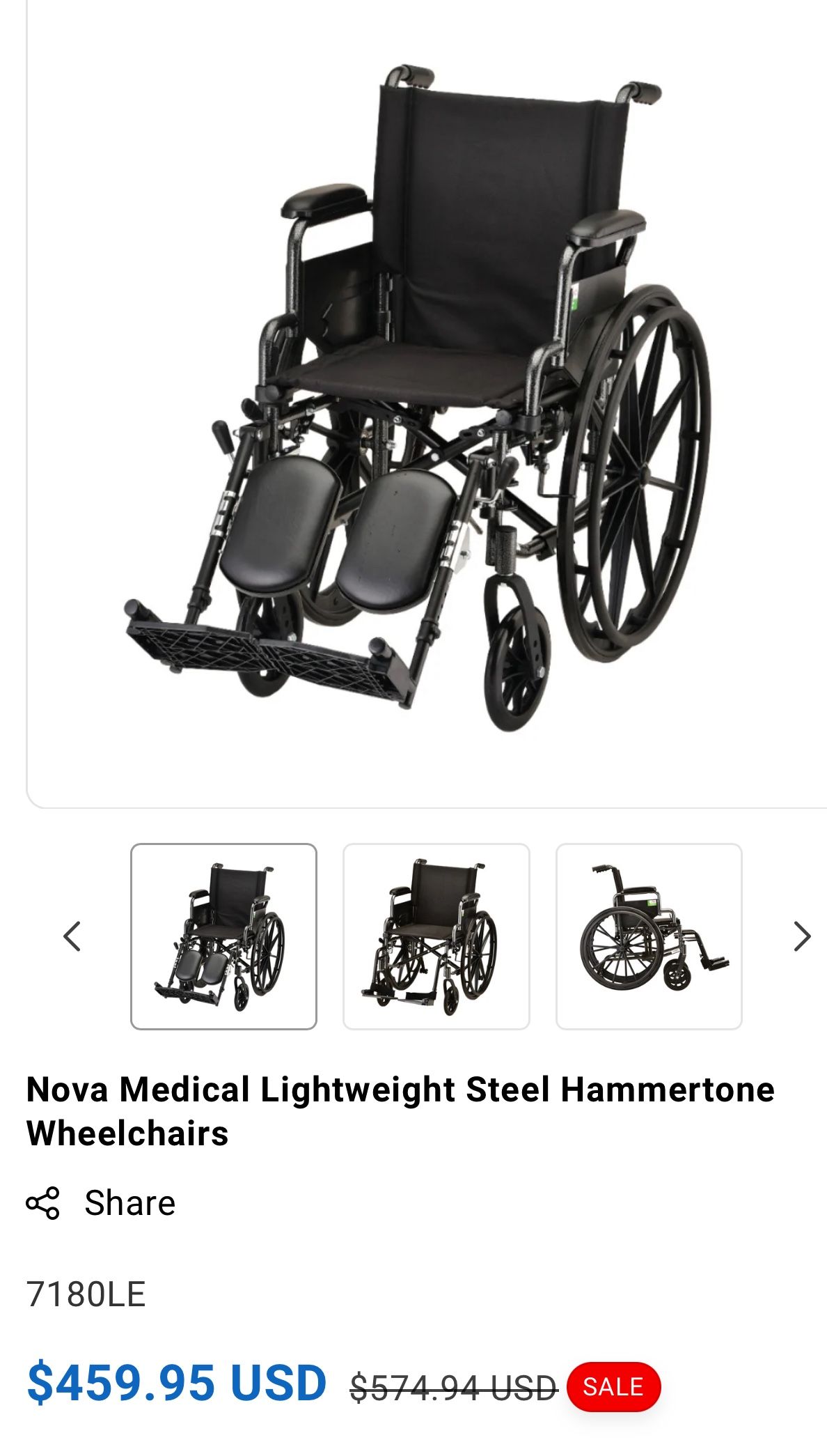 Wheelchair - Medical Lightweight Steel