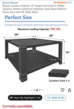 Washing Machine/ Dryer Stand/ Laundry Pedestal