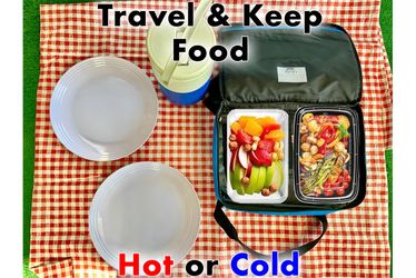 Pyrex Portables Blue Insulated Bag Hot Cold Travel Carrier