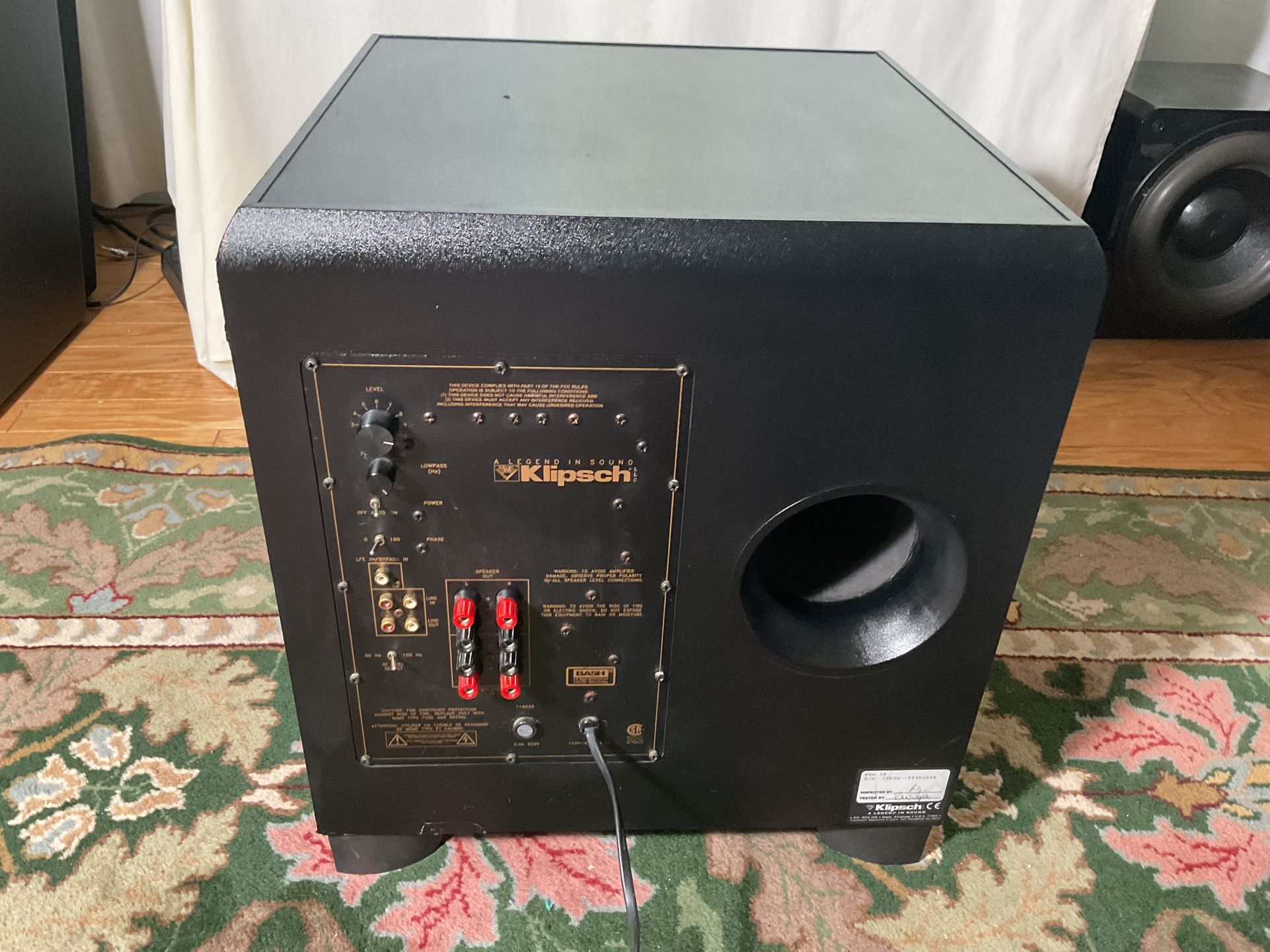 Klipsch KSW15 Subwoofer 15 Inch 800 Watts