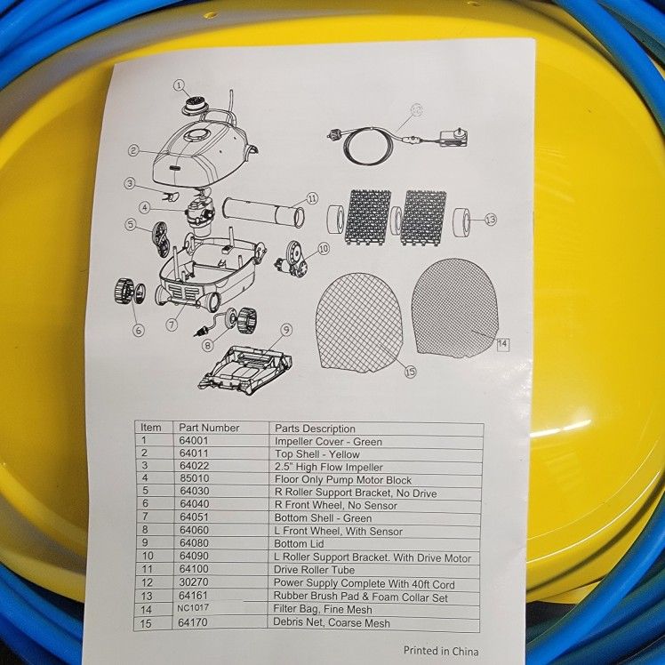 RoboKleen RK22 Robotic Pool Cleaner by Nu Cobalt. Power supply and filter included. Floor cleaner only.