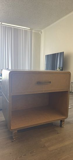 2x Mecox Large Leather Nightstand