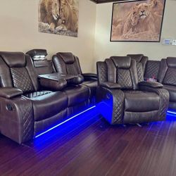 Leather Sofa Loveseat Recliner 
