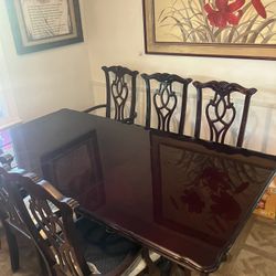 Beautiful Mahogany Dining Table With Six Chairs (77 inches long by 39 inches wide)