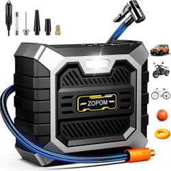 ZOPOM Tire Inflator Portable Air Compressor, 12V DC Car Air Pump with Auto Shut-Off & Digital Pressure Gauge, 100 PSI Corded Inflator for Car, Motorcy