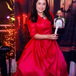 Women's Victorian Gothic Red Bustle Gown Dress Vampire Mina Harker Cosplay Costume