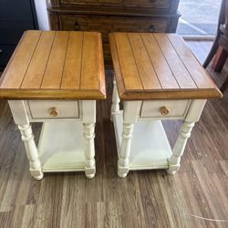 Pair Of Cottage Style End Tables 