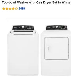 Top load washer with gas dyer white