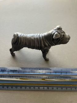 Vintage 1986 Metallic “Standing Shar-Pei Dog” Sculpture by Jonette Jewelry (JJ). Free shipping