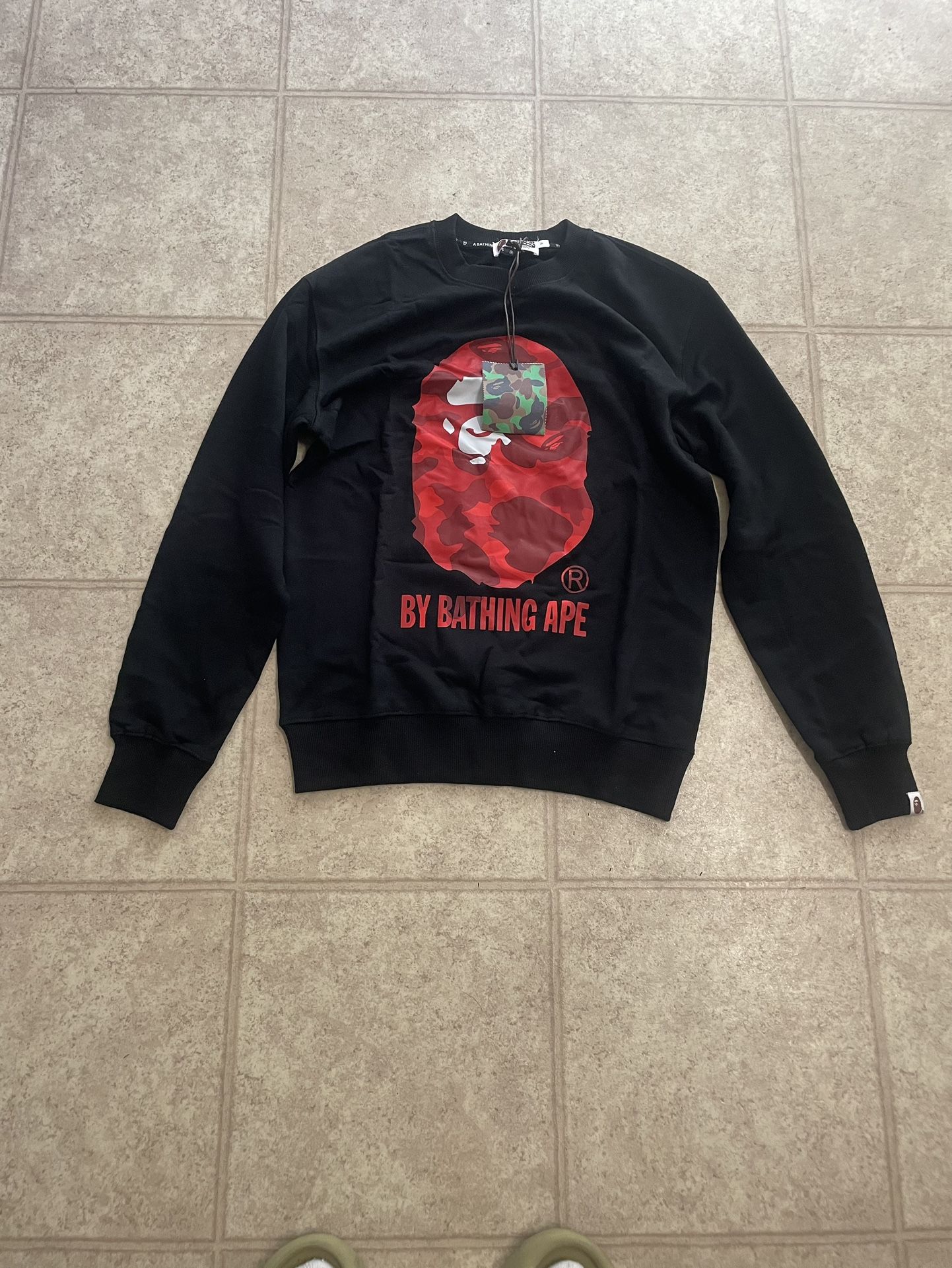 Red & White Bape Sweatshirt Medium
