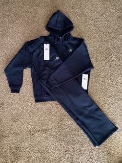 Alo Yoga Navy Hoodie and Sweatpants Set