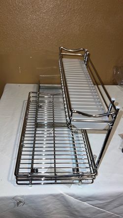 2-Tier Chrome Wire Pull-Out Cabinet Organizer