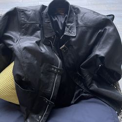 Leather Jacket Mens XL