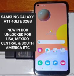 SAMSUNG GALAXY A11 4GLTE 32GB ANDROID NEW IN BOX UNLOCKED FOR T-MOBILE METRO TELCEL MEXICO TIGO CLARO MOVISTAR BELIZE AFRICA LYCA MINT ULTRA MOBILE A2