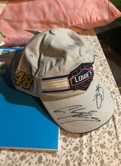 Jimmy Johnson and Chad knaus Autographs on hat