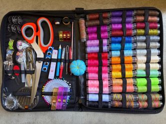 Large Sewing Kit Travel Case with 43Thread Spools