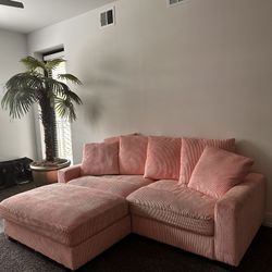 Pink L-Shaped Couch 