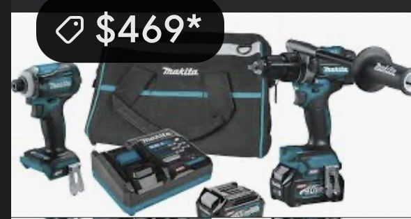 Makita40 V Combo Impacto Y Taladro Y Cargador, Muy Poco Uso