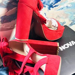 Fashionnova heels red size 9