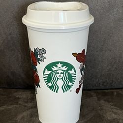 Starbucks "Love" Floral Reusable Plastic Grande Coffee 16 oz. Cup Tumble