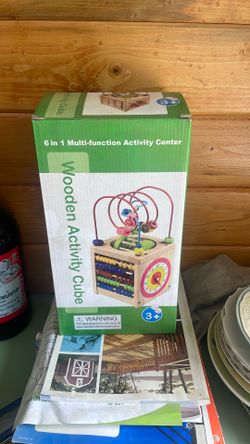 Wooden activity cube