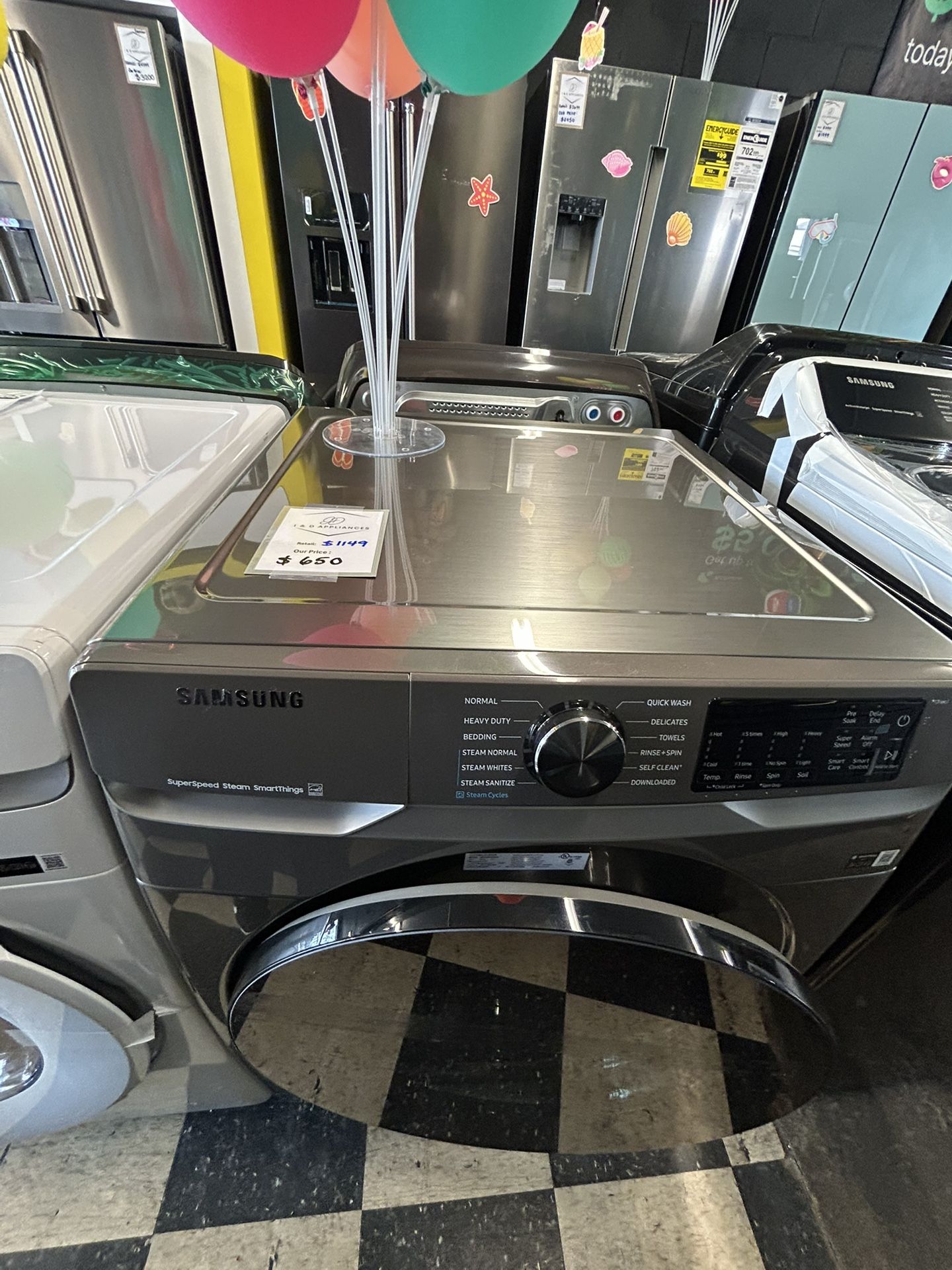 Samsung Front Load Washer In Platinum