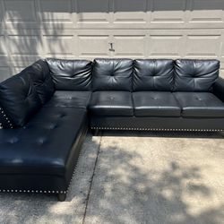 Faux Leather Sectional Couch
