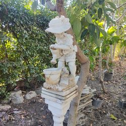 A  vintage European-style garden statue,