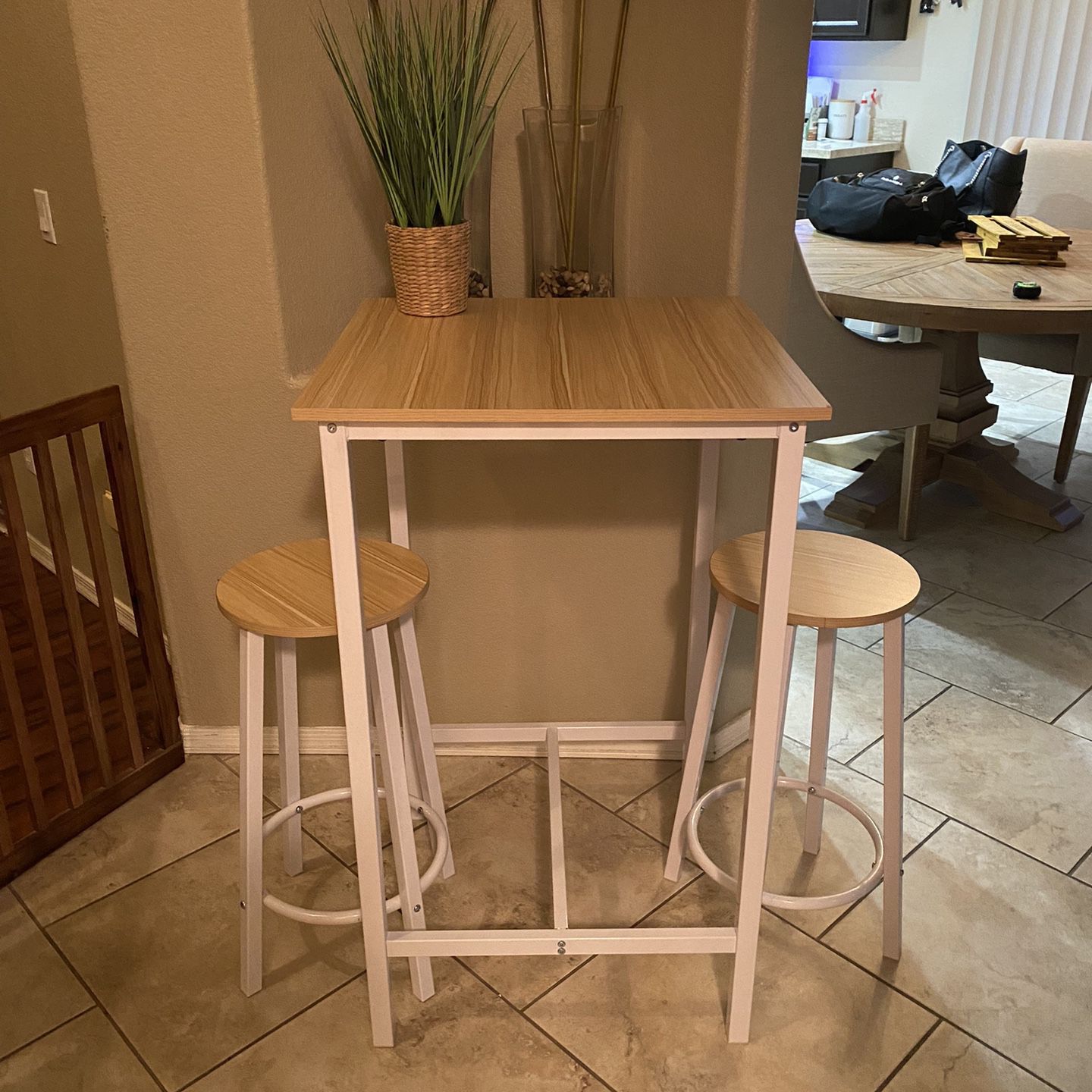 Pub Table With Two Stools