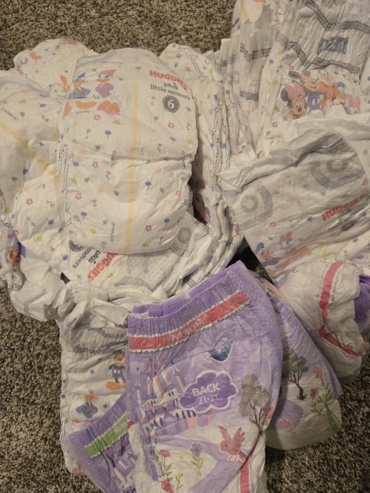 Diapers And Pull Ups Size 6, $2 For All